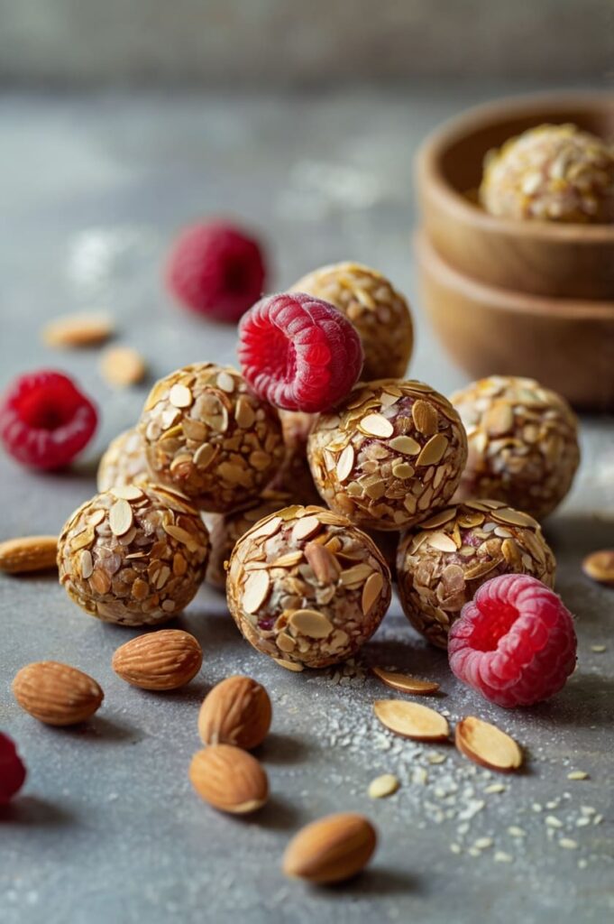 Raspberry Almond Energy Bites Recipe